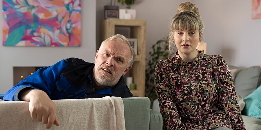 Greg Davies and Ruth Madeley in episode 3 of The Cleaner