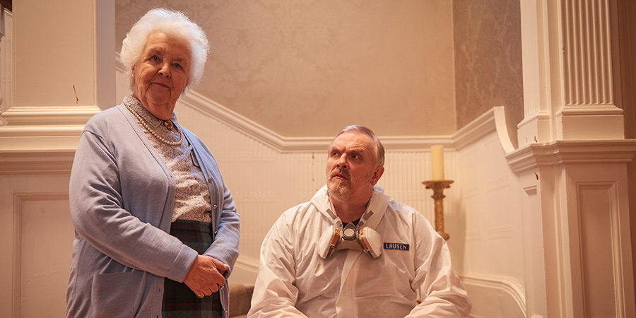 Stephanie Cole and Greg Davies in episode 4 of The Cleaner