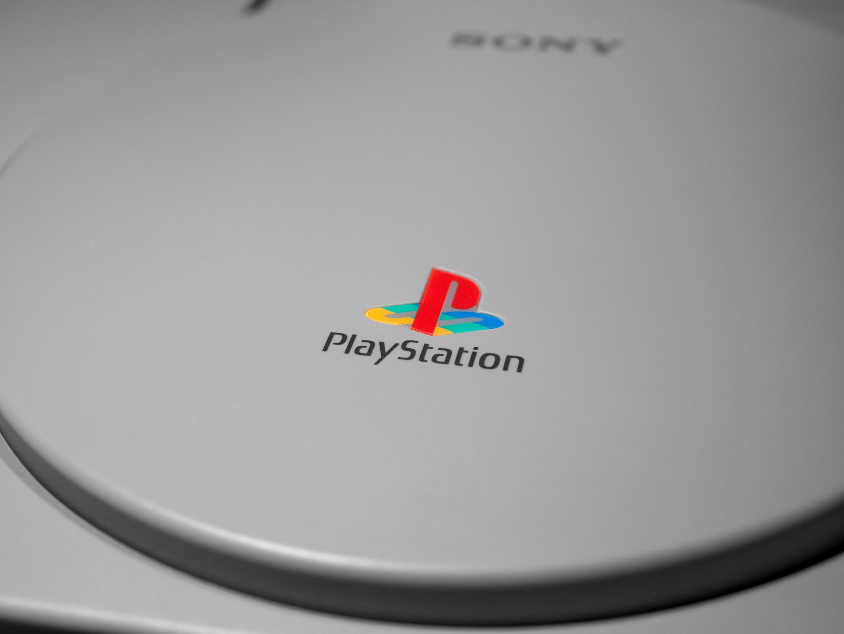 close up shot of the playstation logo